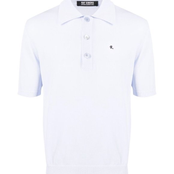 Raf Simons, Men's Cotton Sweater Polo, Light Blue, M - Picture 7 of 10
